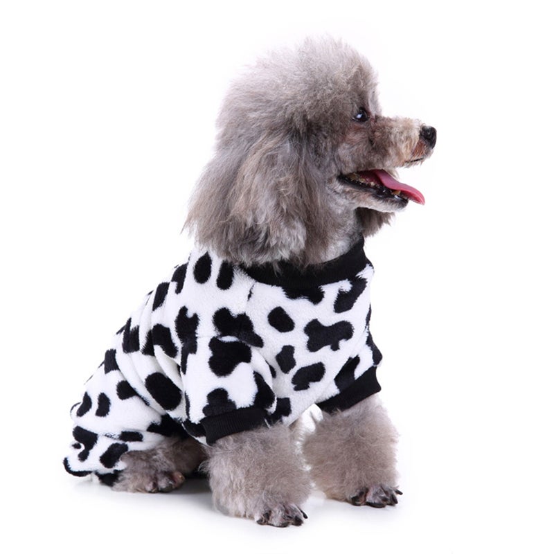 Cow Spot Pattern Polyester Dog Clothes Autumn Winter Clothes Pet Coat Dog Clothes Small Pet Dog Coat Size XL - Image 4