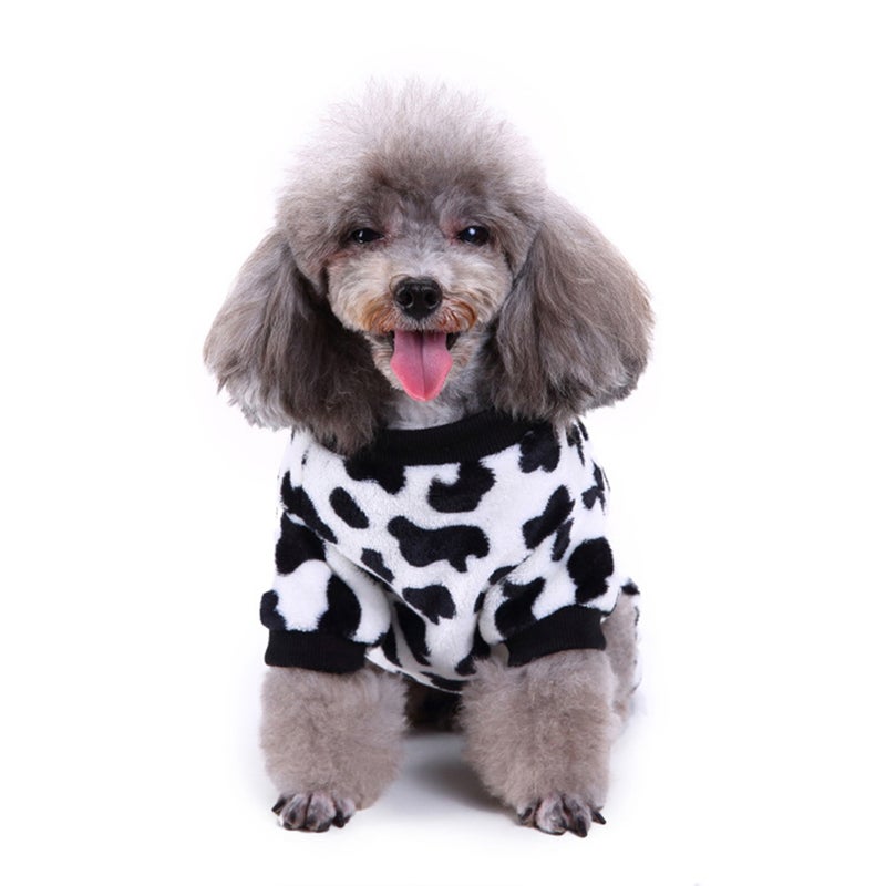 Cow Spot Pattern Polyester Dog Clothes Autumn Winter Clothes Pet Coat Dog Clothes Small Pet Dog Coat Size XL - Image 1