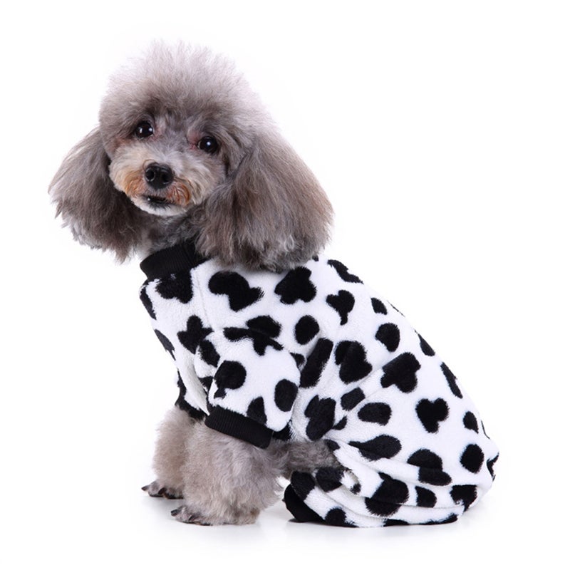 Cow Spot Pattern Polyester Dog Clothes Autumn Winter Clothes Pet Coat Dog Clothes Small Pet Dog Coat Size XL - Image 3