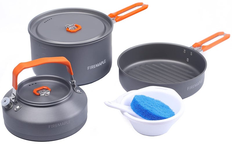 Fire-Maple Feast 2 Camping Cookware Set | Outdoor Cooking Gear Set with Pot, Kettle, Pan, Bowls and Spatula | Premium Construction | Ideal Mess Kit for Backpacking, Hiking, Car Camping and Emergency - Image 1