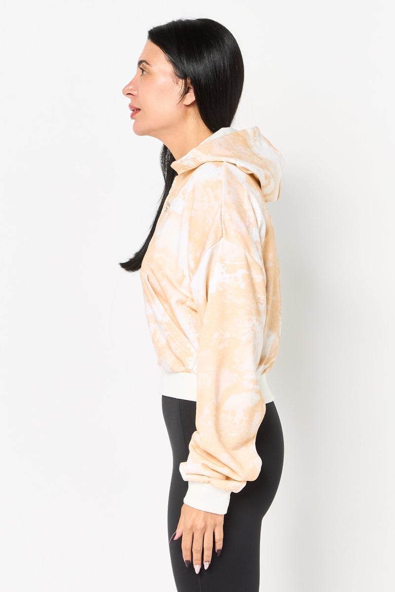 Reebok هودي خارجي طويل الأكمام للنساء بملاءمة شعار العلامة التجارية، متعدد الألوان - Image 4