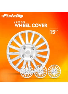 Pistol 15 Inch  Automotive Hub Wheel Cap with Universal  Wheel Hubcaps Set of 4 Pcs Snap-On Rings Wheel Cover - Pistol WJ-5019-A-15  - Image 1