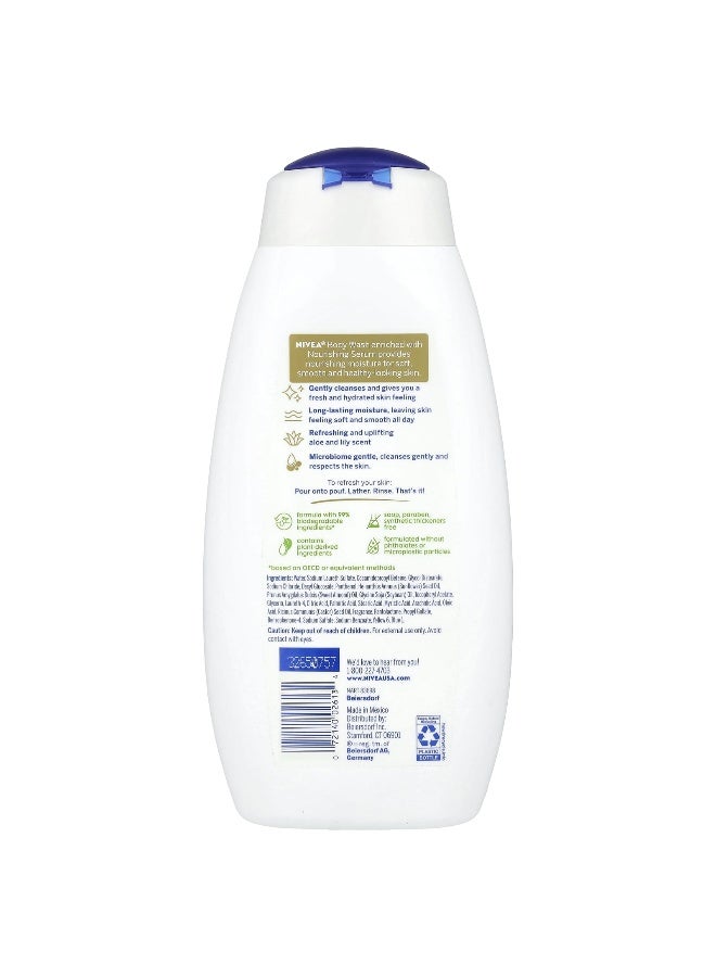 Nivea Nivea, Refreshing Body Wash, Fresh Aloe & Lily,  20 fl oz (591 ml) - Image 2