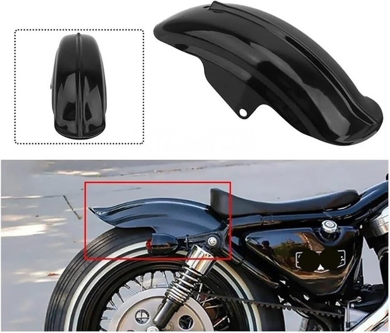 Universal Black ABS Short Rear Mudguard Splash Guard for Motorcycle Bobber Chopper - Image 4