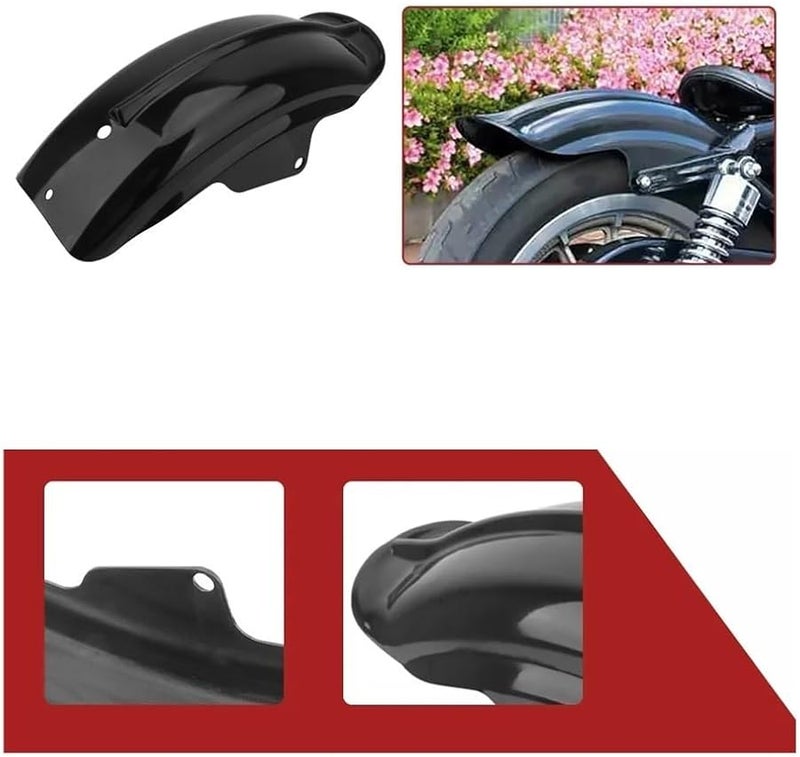 Universal Black ABS Short Rear Mudguard Splash Guard for Motorcycle Bobber Chopper - Image 5