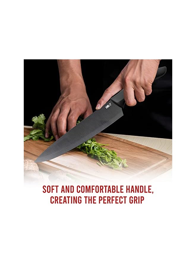 PROMASS Original Titanium Coated Chef Knife Set With Protective Sheath & Sharp Blade Edge for Precise Cutting, Paring, Slicing, Dicing & Chopping-Perfect for Vegetable, Fruit & Boneless Meat  - Image 4