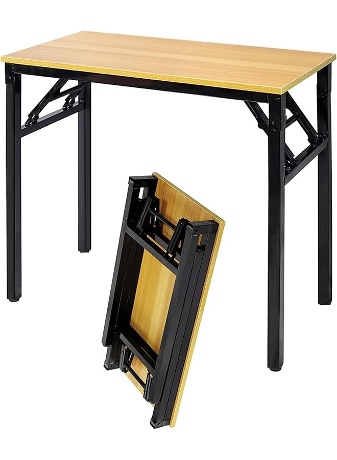 الكبريت طاولة قابلة للطي متعددة الوظائف مع أرجل قابلة للتعديل الارتفاع للكمبيوتر والتخييم والحديقة والنزهات والقهوة والشواء ومكتب خشبي قابل للطي 100×50×75 سم - Image 1