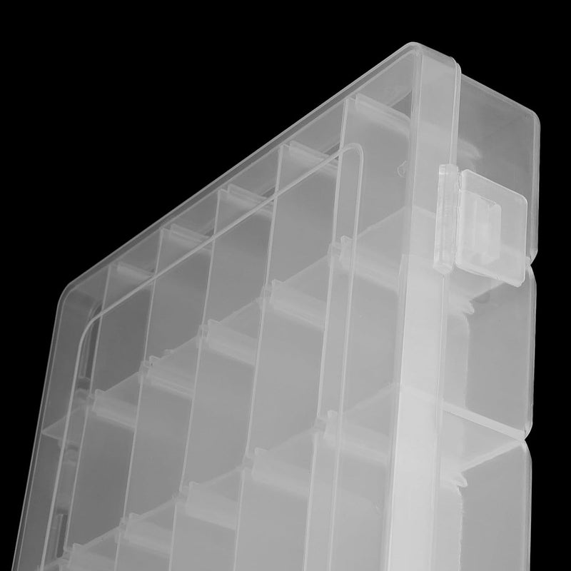 MANCHAP 4 PCS 36 Grids Clear Plastic Storage Box with Adjustable Compartments, 27 x 17 x 4cm Bead Storage Box, Plastic Jewellery Organisers for Art Crafts - Image 4