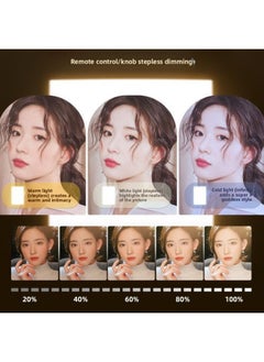 General Fill Light Photography Lighting Live Broadcast Room Small Desktop Dedicated Led Beauty Photography Indoor Soft Light Portable-Light Source Color:【double Lamp Floor-standing Model】 Large Flat Panel L  - Image 4
