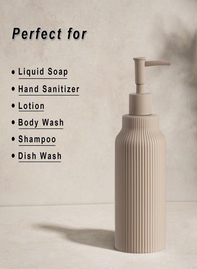 YDSluock Modern Ceramic Soap Dispenser for Bathroom，14oz Ceramic Soft Touch Hand Lotion Dispenser with Pump，Liquid soap Dispenser for Kitchen Rubber Paint (Khaki) - Image 5