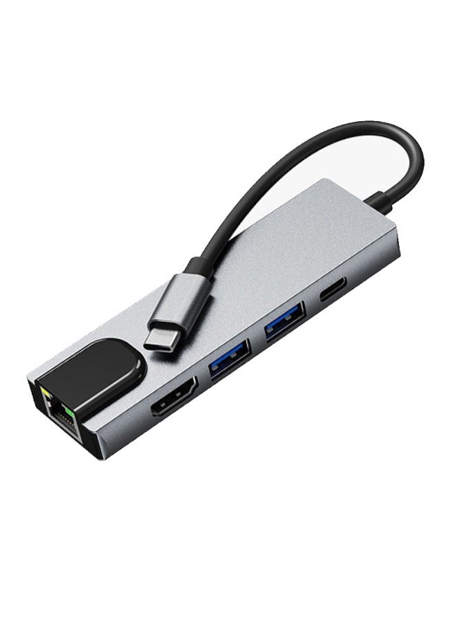 Eight-in-one Docking Station Type-c Network Port Usb Multi-port Docking Station Multi-function Usb Hub Wholesale-Number Of Interfaces:5-in-1 Docking Station (100m Network Port)  - Image 1