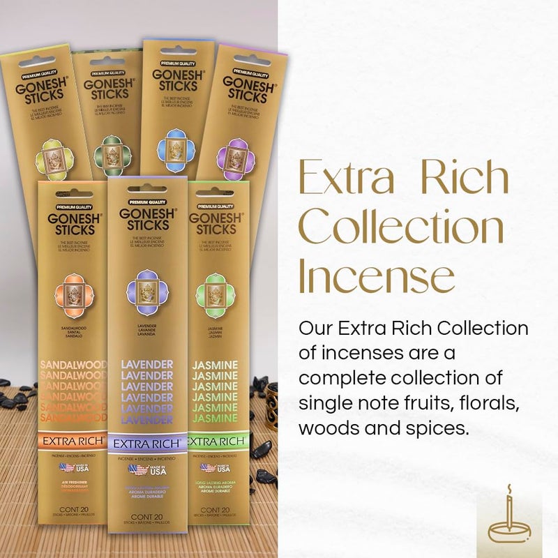 Gonesh - Extra Rich Scented Incense Sticks - Non-Toxic 10â€ Slow Burn Aromatic Sticks - Patchouli - 4 Packs of 20-80 Count - Image 4