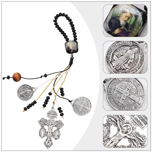 Brilucky St Benedict Medals for Door with Pardon Crucifix Prayer Cards,House Blessing Catholic Gift Set for New Home Door Hanger Decor,Medalla De San Benito La Cruz Del Perdon Catolica - Image 2