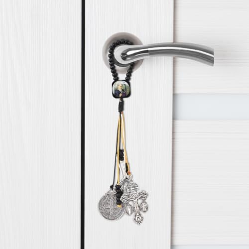 Brilucky St Benedict Medals for Door with Pardon Crucifix Prayer Cards,House Blessing Catholic Gift Set for New Home Door Hanger Decor,Medalla De San Benito La Cruz Del Perdon Catolica - Image 3