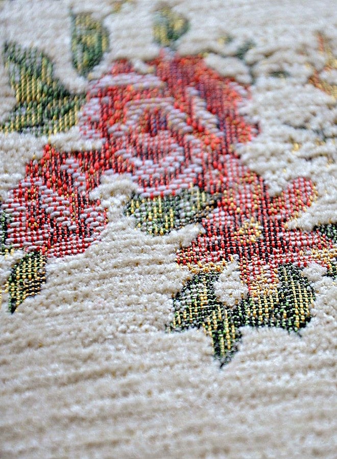 UKELER Rustic Floral Area Rugs for Living Room Bedroom Dinning Room, 2' x 3', Luxury Blue - Image 4