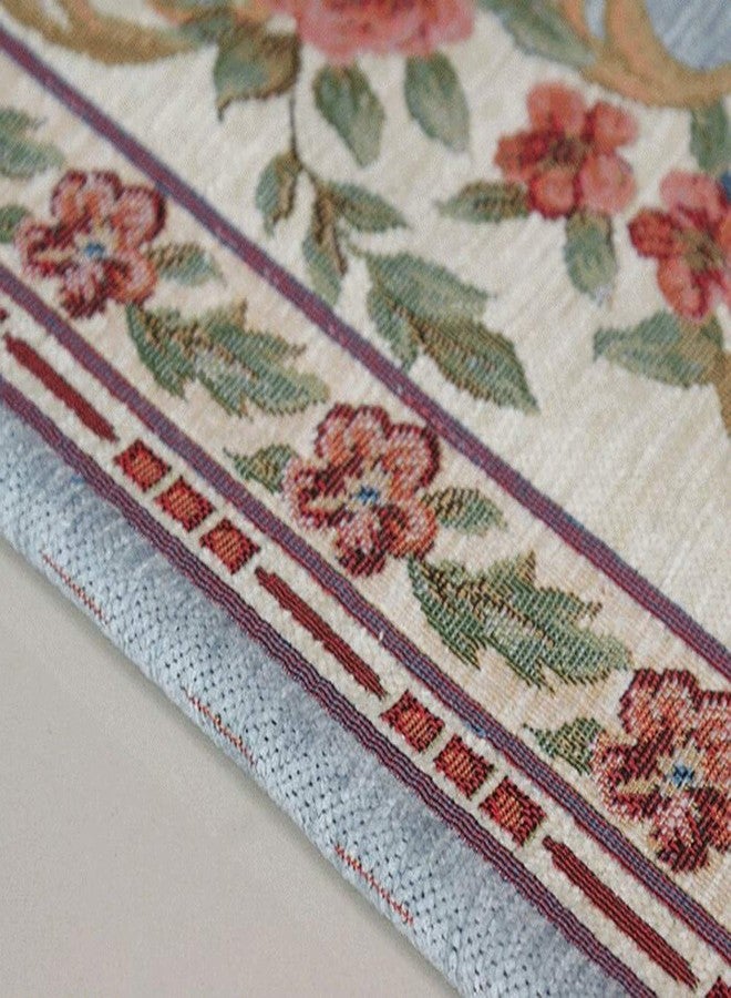 UKELER Rustic Floral Area Rugs for Living Room Bedroom Dinning Room, 2' x 3', Luxury Blue - Image 5