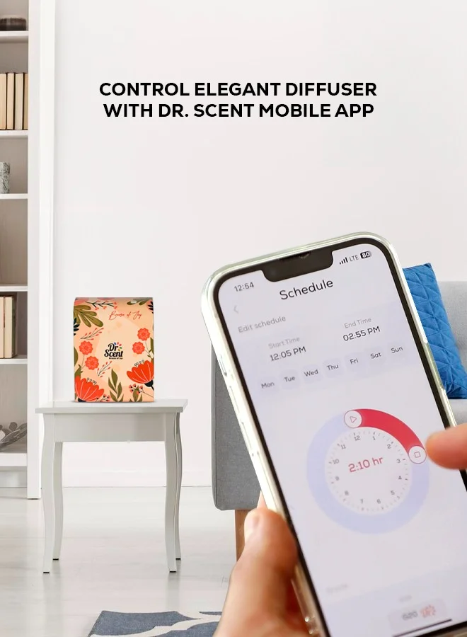 Dr Scent Dr Scent Essential Oil Diffuser – Elegant | Sophisticated Design, 100m²-300m³  Coverage, Bluetooth & App Control, Infuses Fragrance to Enhance Your Environment (White)