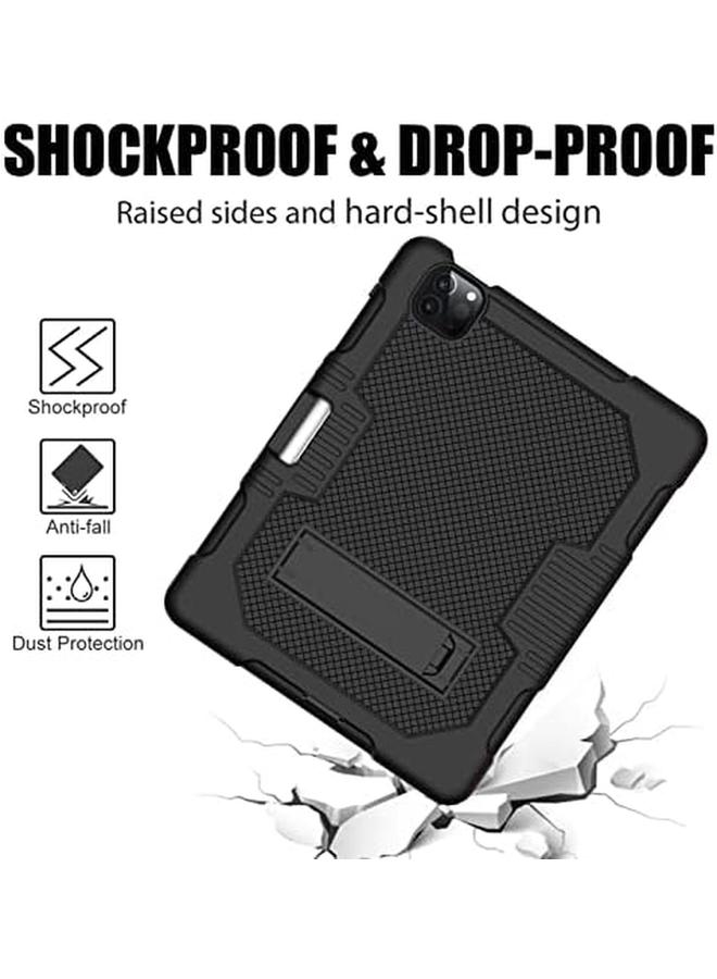 erorex Case For iPad Air 5Th 4Th Generation (10.9 Inch 2022 2020) iPad Pro 11 2021 And 2020 And 2018 Heavy Duty Hybrid Shockproof 3 Layer Rugged Drop Protective Cover With Kickstand Black Plus Black  - Image 2