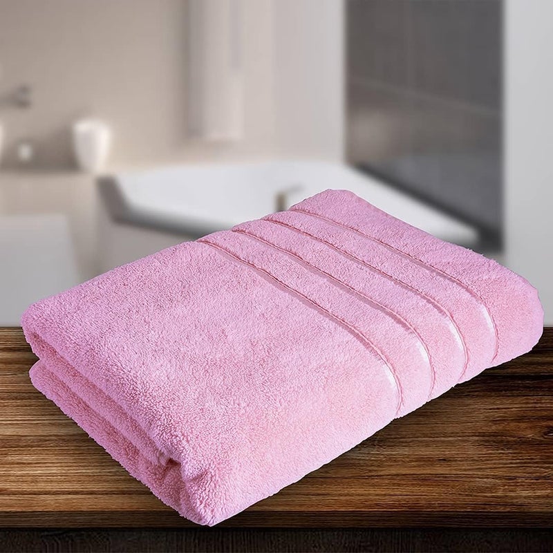DRYHUG 100 Cotton Towels for Bath Towels for Bath Large Size Best Bath Towel Soft Absorbent 450 GSM 1 Piece Bath Towel for MenWomen Urban Comfort 70 cms x 140 cms Pink - Image 1