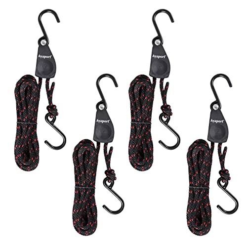 Ayaport Kayak Rope Tie Down Ratchet Straps Bow and Stern Ratcheting Tie Downs Rope Hanger Kayak and Canoe Accessories - Image 1