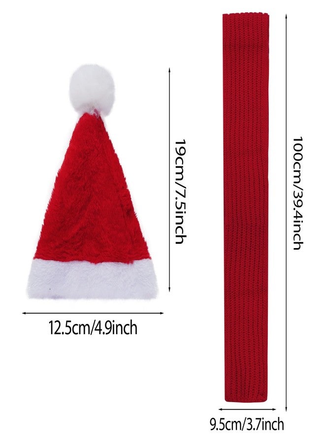 Nydotd Dog Christmas Santa Hat with Scarf Pet Christmas Costumes Outfit Set for Holiday Party Dressup Supplies Winter Hat and Neck Warmer for Medium to Large Dog - Image 3