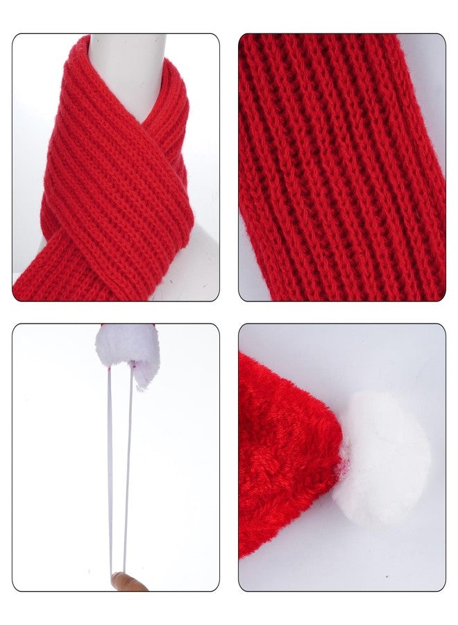 Nydotd Dog Christmas Santa Hat with Scarf Pet Christmas Costumes Outfit Set for Holiday Party Dressup Supplies Winter Hat and Neck Warmer for Medium to Large Dog - Image 4