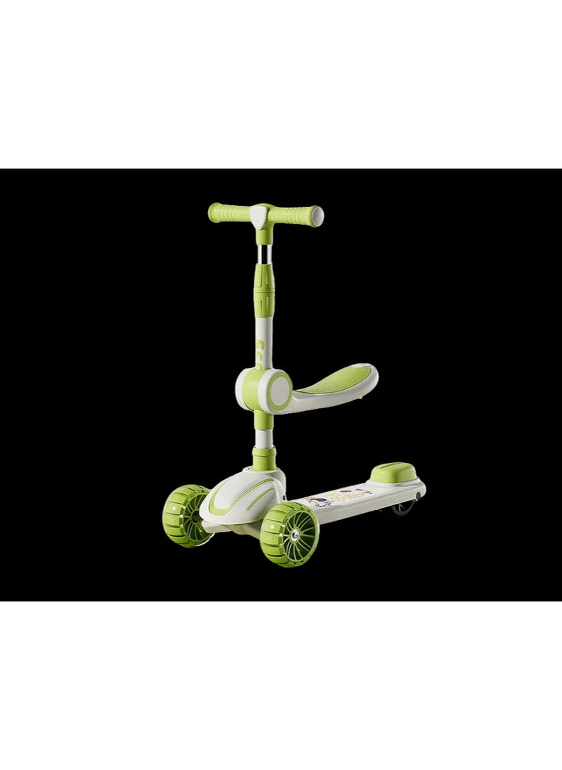 Generic - This attractively colored three-wheeled kids' scooter features a stylish design and a sturdy frame that provides stability and safety during play. It features light-up wheels for added fun and a comfortable, adjustable handlebar to accommodate different developmental stages. Ideal for children developing balance and motor skills in a fun and safe way. - Image 1
