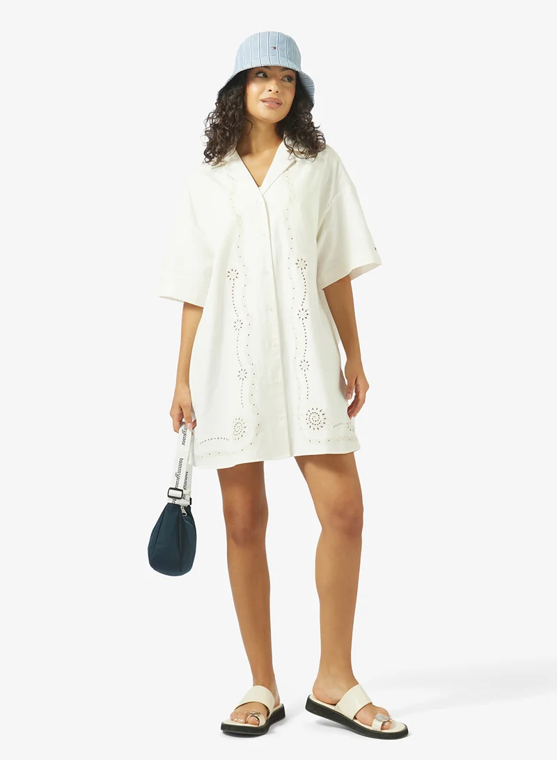 TOMMY JEANS  Casual  Linnen Broderie Shirt for Women | Best Price UAE