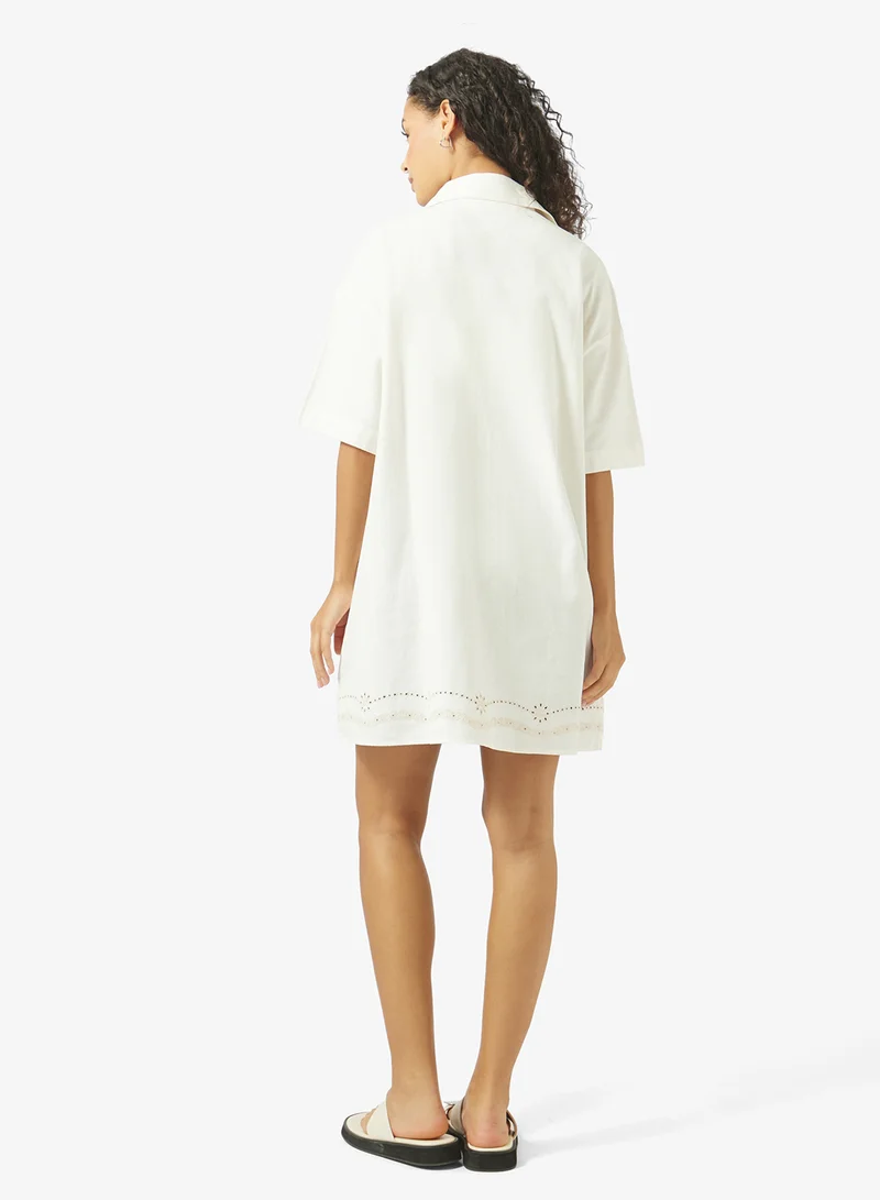 TOMMY JEANS  Casual  Linnen Broderie Shirt for Women | Best Price UAE