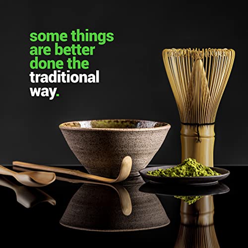 BambooWorx Japanese Tea Set, Matcha Whisk (Chasen), Traditional Scoop (Chashaku), Tea Spoon, The Perfect Set to Prepare a Traditional Cup of Matcha. - Image 3