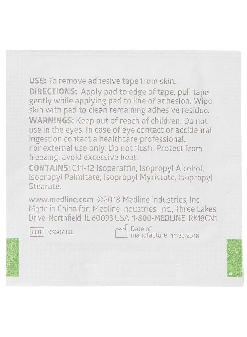 Medline Adhesive Remover Pads, Acetone-Free, 2-Ply, Box of 100 - Image 2