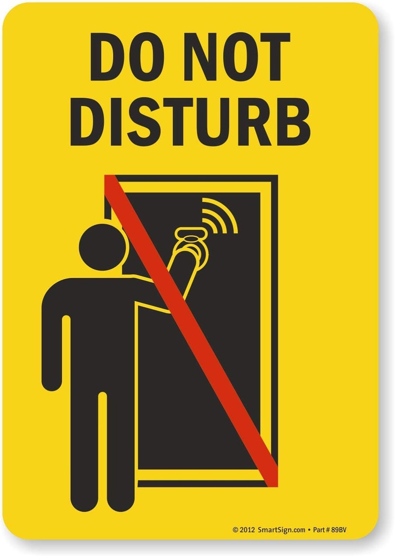 SmartSign Magnetic 'Do Not Disturb' Sign with Graphic - 10" x 7" - Black/Red on Yellow