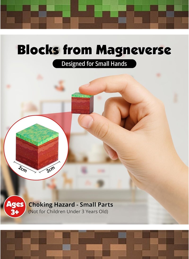 133PCS Magnetic Blocks-Build Mine Magnet World Set for Boys & Girls Age 3-5 6-8, STEM Sensory Toys for Toddlers Gifts for 3+ Years Old Girls Boys,2cm Magnet Cubes Classroom Must Haves Construction Toys - Image 3