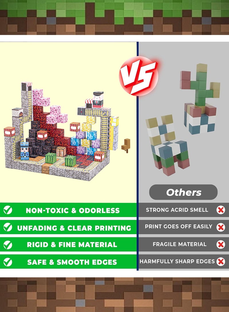 133PCS Magnetic Blocks-Build Mine Magnet World Set for Boys & Girls Age 3-5 6-8, STEM Sensory Toys for Toddlers Gifts for 3+ Years Old Girls Boys,2cm Magnet Cubes Classroom Must Haves Construction Toys - Image 4