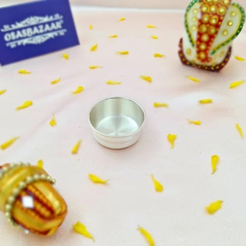 Osasbazaar Pure Silver Bowl for Chandan in Pooja Temple (15 ML) - Image 2