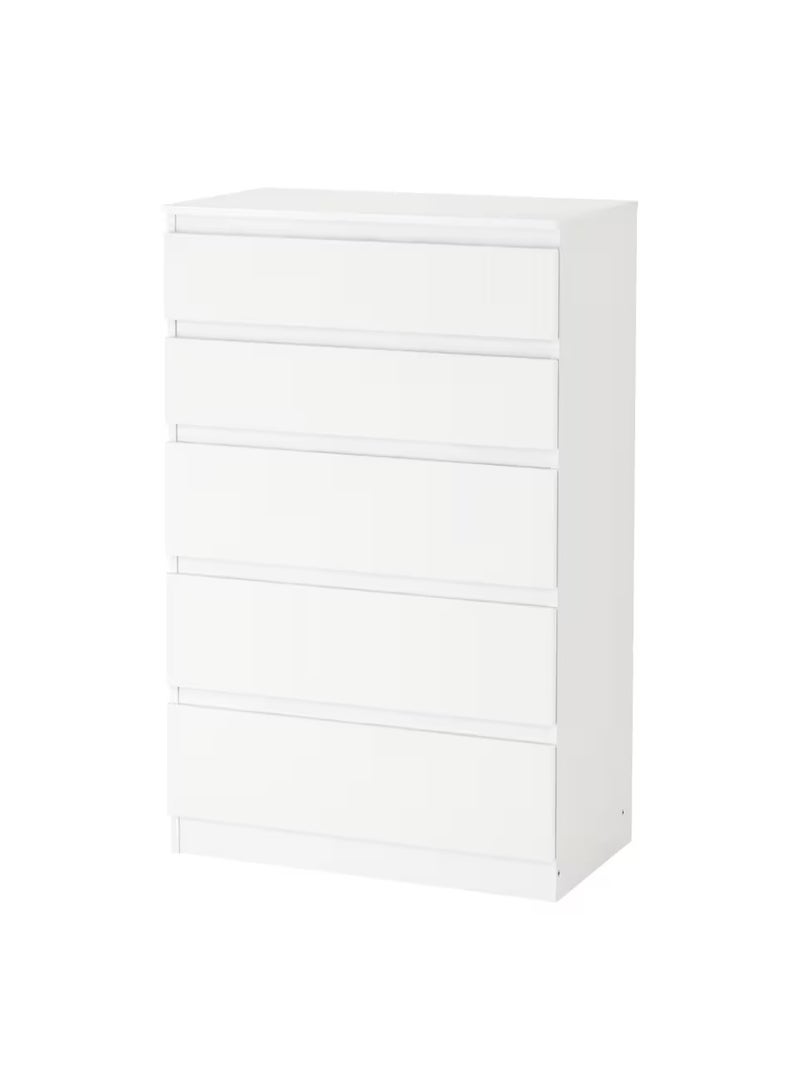 Generic Chest of 5 Drawers White 70x112 cm  - Image 1