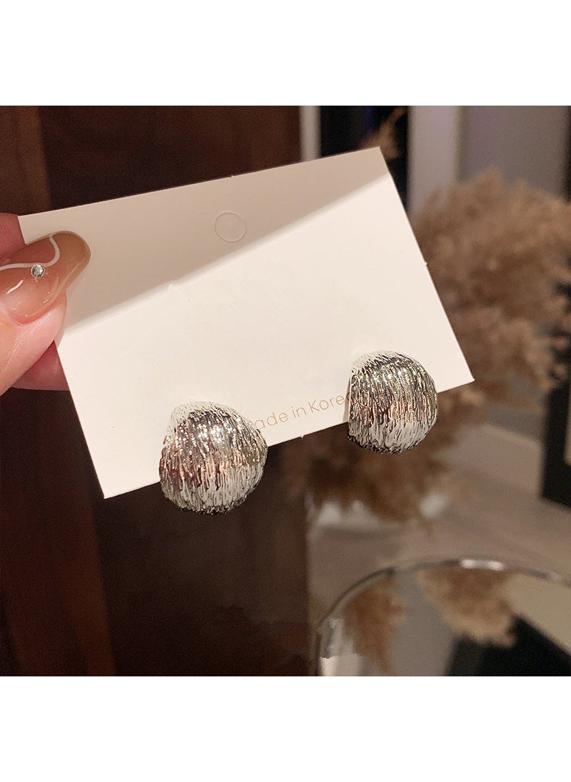 Generic - Personality Irregular Ear Clips C- shaped Small Ear Rings Needle Jewelry Artistic Retro Geometric Round Shape Women Silver 786-1 - Image 1