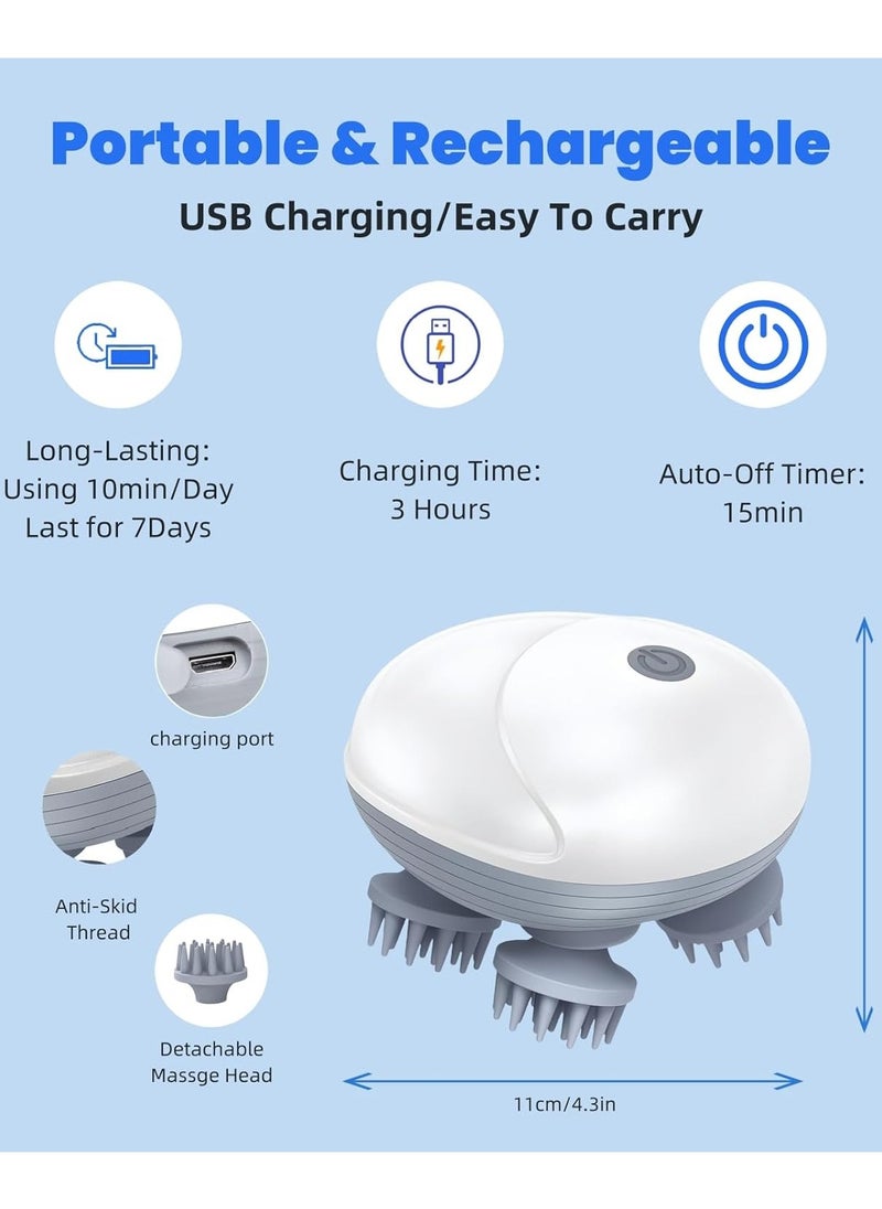 YoYoTech Electric Scalp Massager,Head Massager Scalp Stress Relax,Type-C Rechargeable Silicone Scalp Massager,Head Massager for Hair Growth,Head Scratcher,Scalp Massager Shampoo Brush,pet Massager,cat,Dog  - Image 3