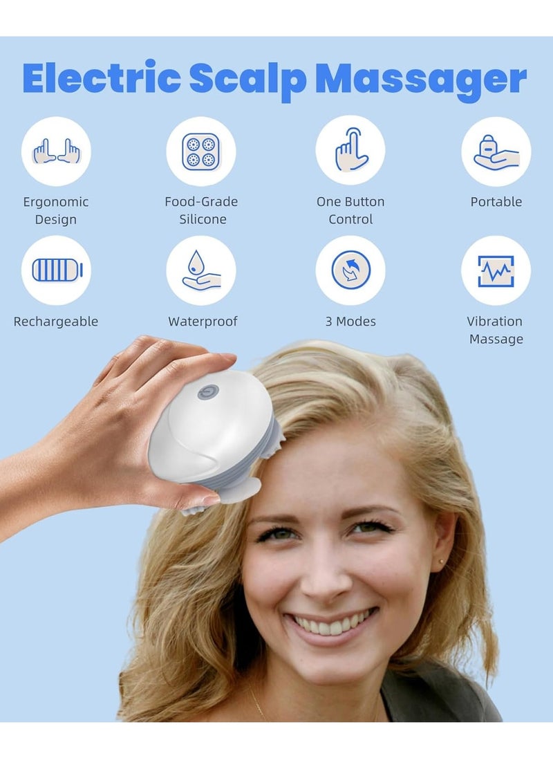 YoYoTech Electric Scalp Massager,Head Massager Scalp Stress Relax,Type-C Rechargeable Silicone Scalp Massager,Head Massager for Hair Growth,Head Scratcher,Scalp Massager Shampoo Brush,pet Massager,cat,Dog  - Image 2