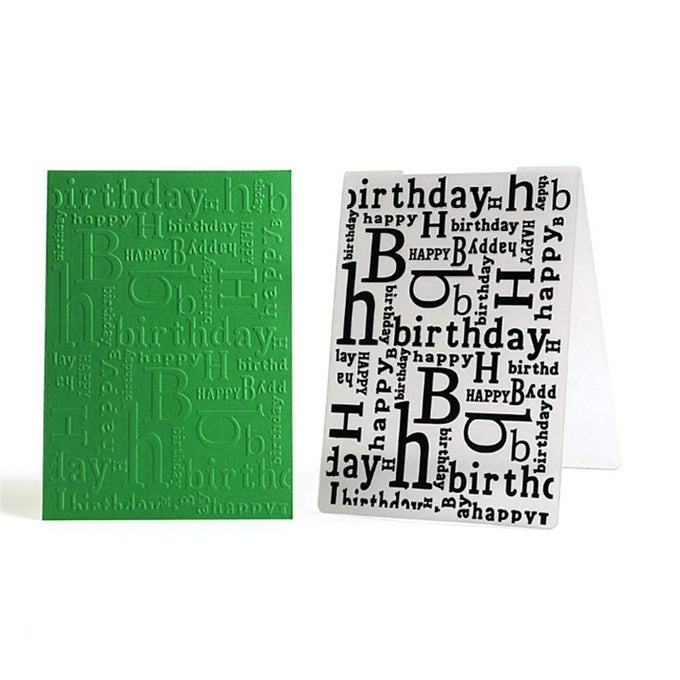 HAPPY BIRTHDAY PLASTIC EMBOSSING FOLDER FOR CARD MAKING JOURNALINGSCRAPBOOKING DIY ALBUM PAPER CRAFTS
