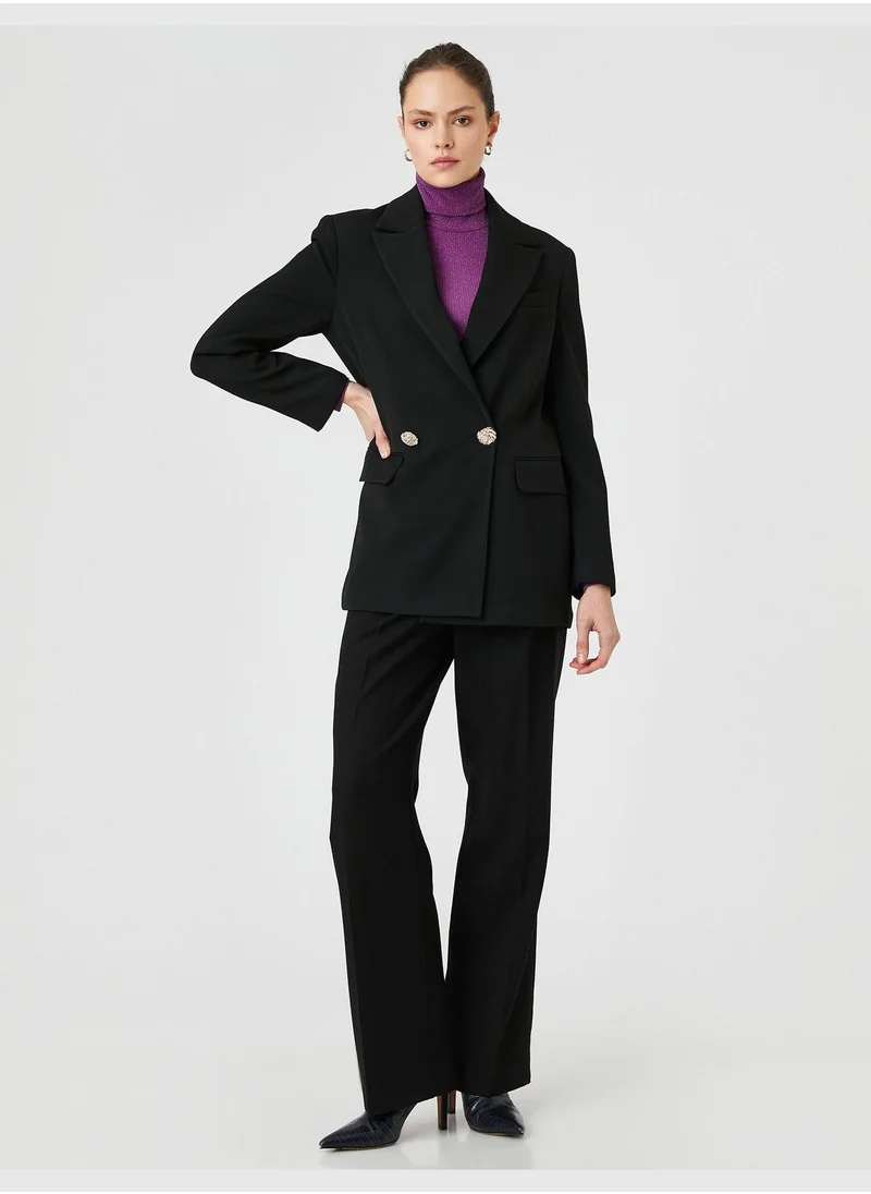 كوتون Wrapped Button Blazer Jacket