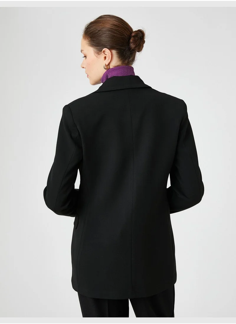 كوتون Wrapped Button Blazer Jacket