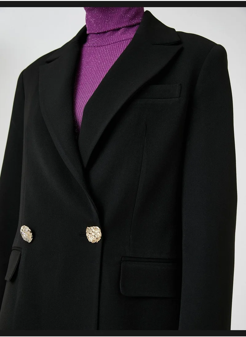 كوتون Wrapped Button Blazer Jacket