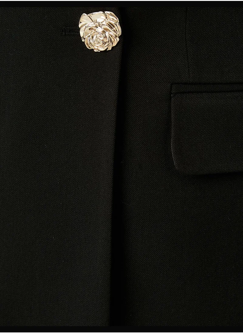 كوتون Wrapped Button Blazer Jacket