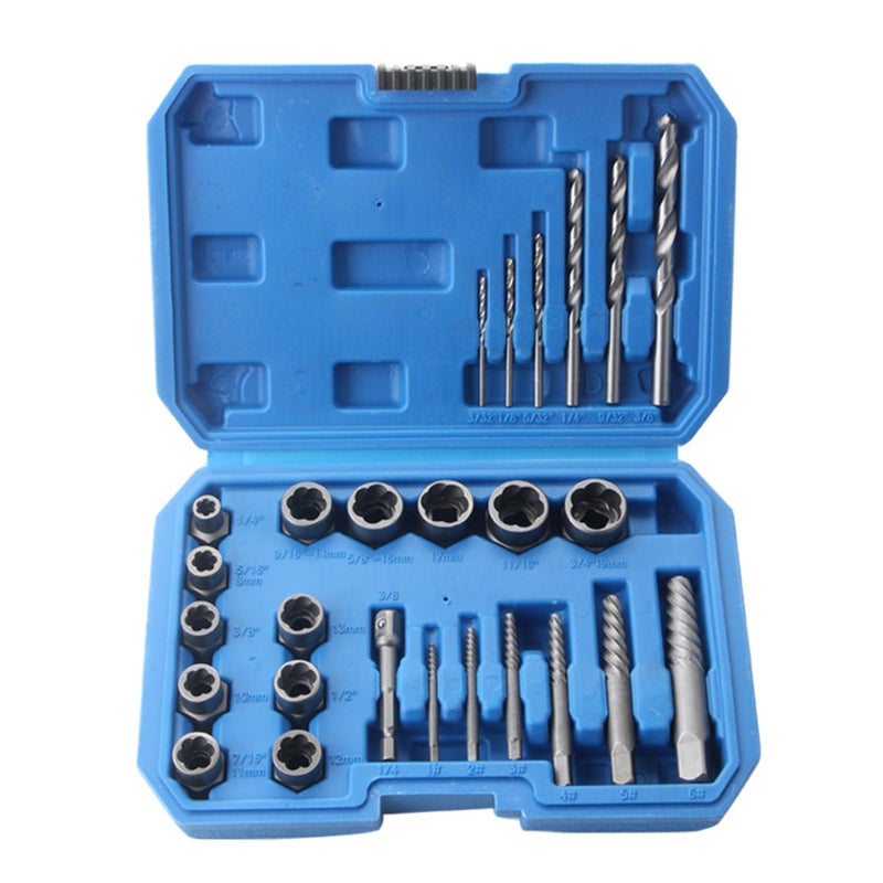 26 Pcs Bolt Removal Screw Extractor Drill Bit Set Disassembly Tool Kit - Image 2