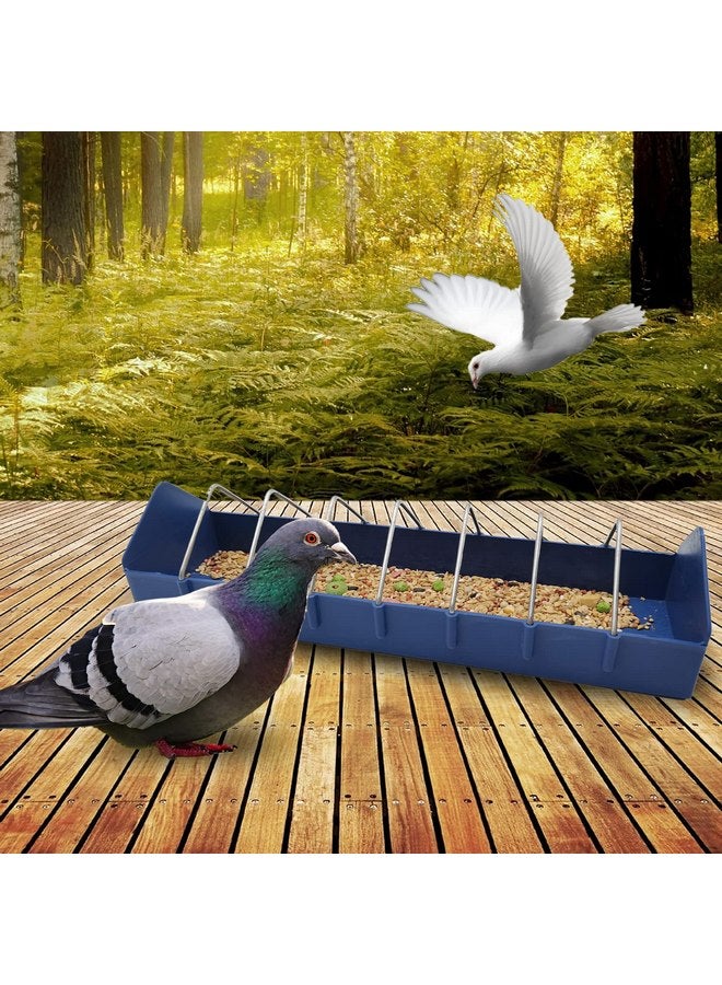 Hamiledyi 2PCS Pigeon Feeder, Bird Dispenser Slot Container, Poultry Plastic Thick Trough Dish Less Waste with Removable Steel Wire Partition for Pigeons Quails Birds Chicks Ducklings - Image 4