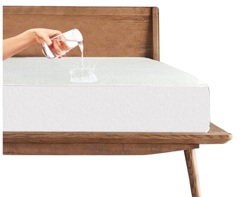 Trance Cotton Feel Terry Ultra Soft Waterproof Mattress Protector | Breathable - Hypoallergenic Mattresses Cover (72x84 inch | 6x7 feet, White - Pack of 1) - Image 1