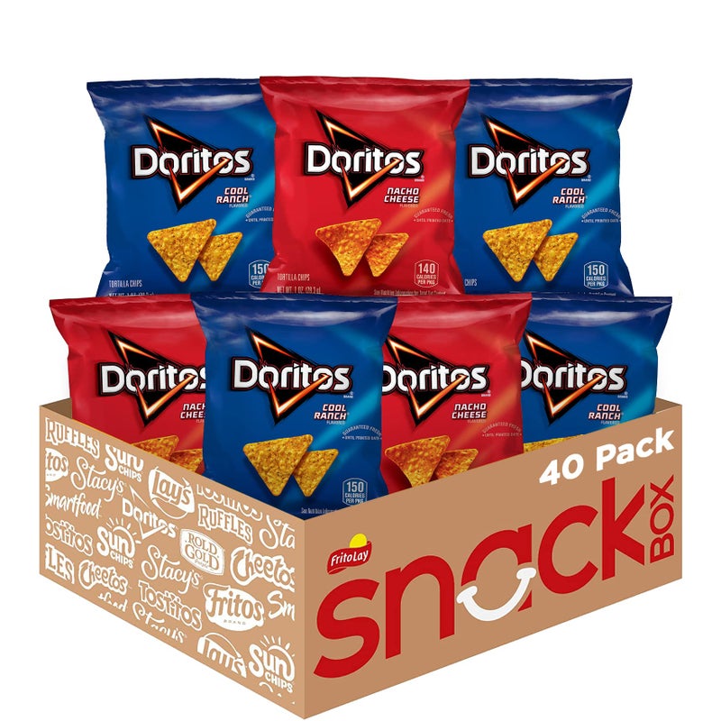 Doritos Flavored Tortilla Chips Favorites Variety Pack Nacho Cheese and Cool Ranch 1 Ounce Pack of 40 - Image 3