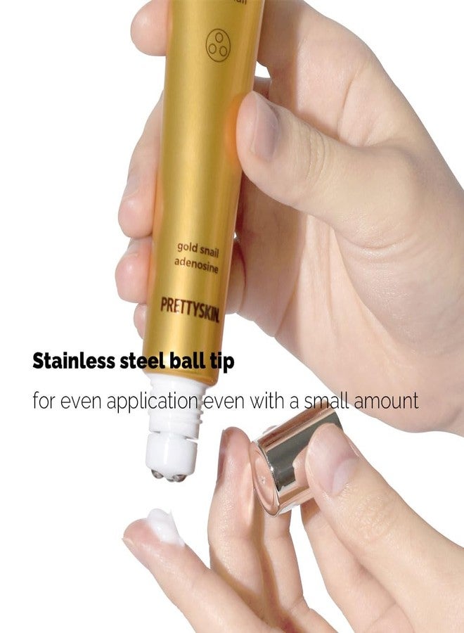 PRETTYSKIN Roll on Eye Cream with Snail Mucin and Stainless Steel ball Tip- Under Eye Roller Cream for Elasticity Wrinkles Puffiness Fine Lines-Korean eye cream 30ml/1.01fl.oz. (Gold Snail) - Image 4