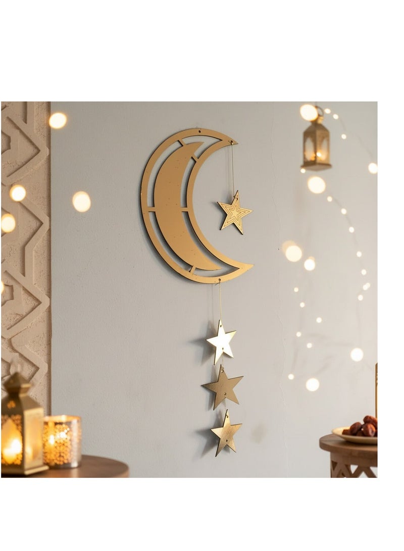 تعليقة الهلال والنجوم رمضان لتزيين الجدران - قلادة اسلامية - Image 3